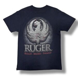 RUGAR Black Crew Neck Short Sleeve Shirt Rugged Reliable